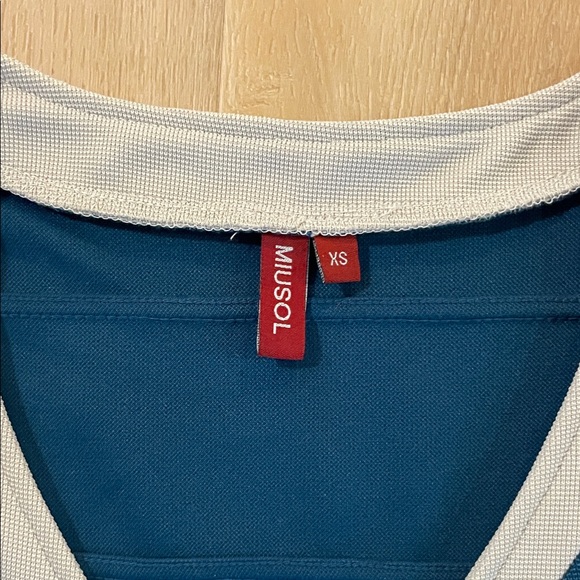 Miusol Teal Dress with White Trim - Picture 2 of 3